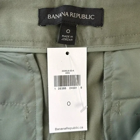 Banana  Republic Tailored Chino Shorts Tencel Army Green Size 0 NWT - Picture 12 of 16